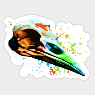 Raven colorful skull design Sticker